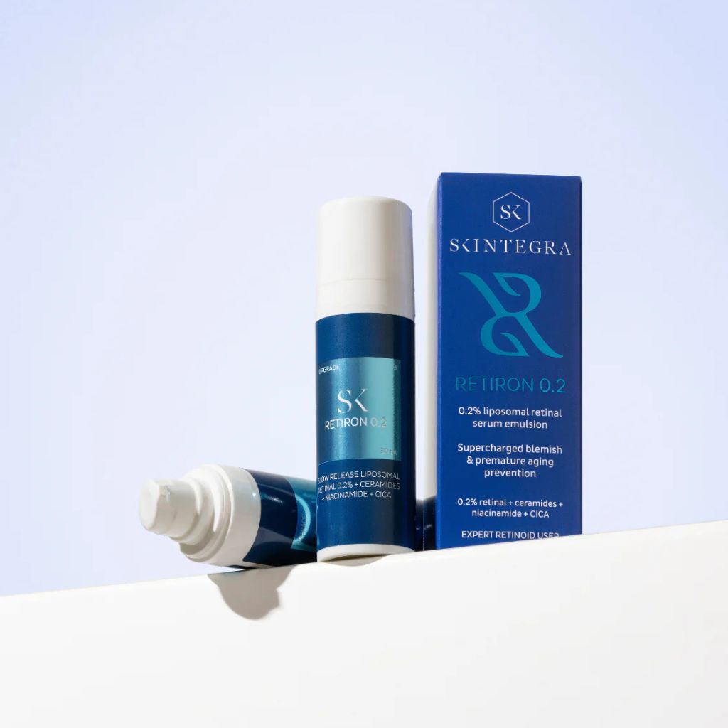 Skintegra Retiron 0.2 – Intensives Anti-Aging Serum mit Niacinamid, Ceramiden und Retinal, fördert die Zellregeneration und schützt die Hautbarriere.